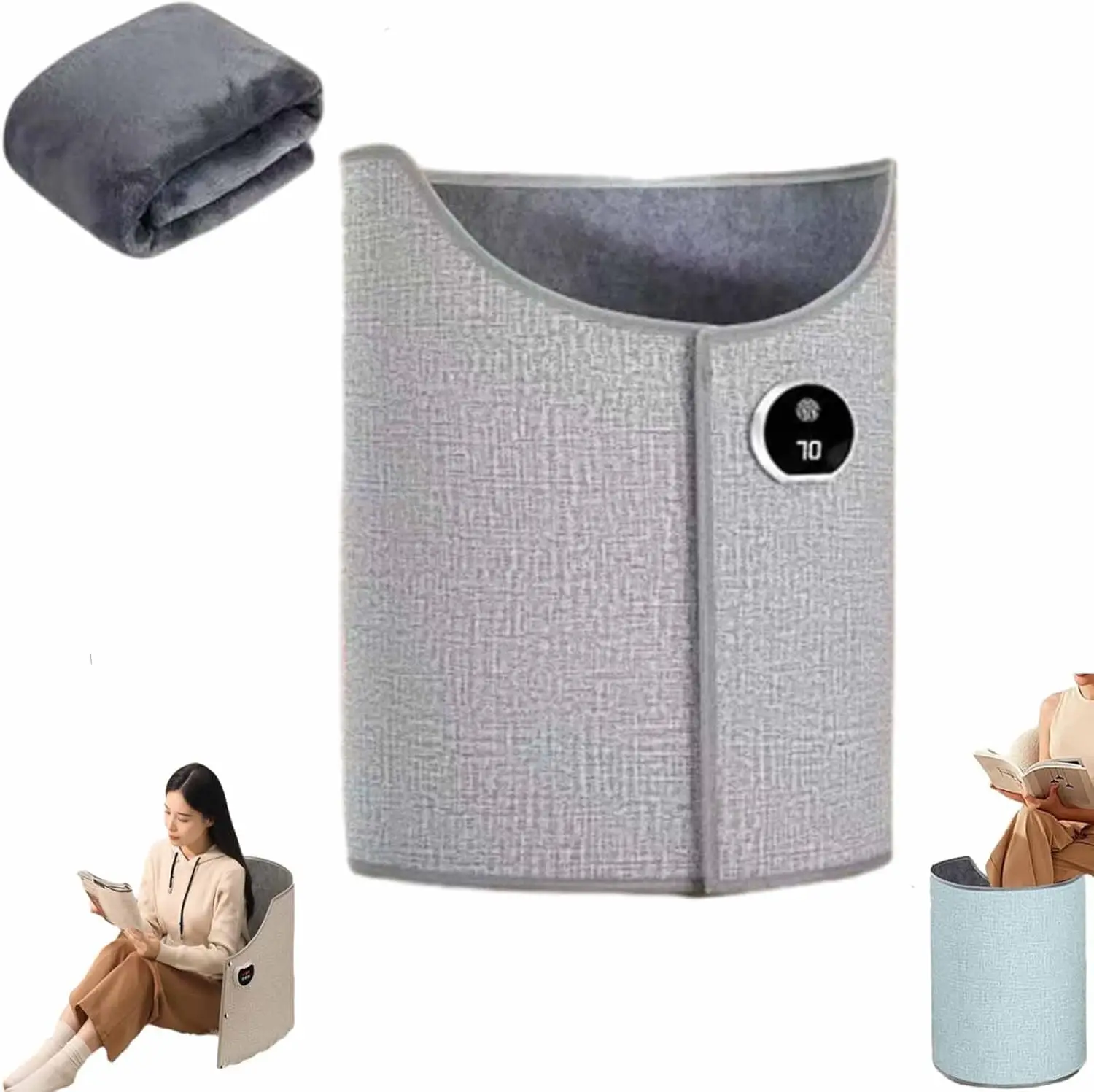 

Safe Electric Leg Warmer Foldable Under Desk Heater with Overheat Protection Auto Shut Off Adjustable Temperature Control