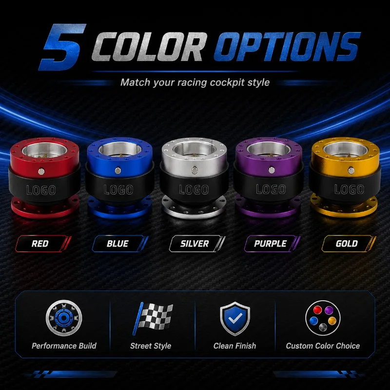 Universal Racing Steering Wheel Quick Release Hub Adapter Locking 6 Hole PCD 70mm 74mm for Drift Race Simulator