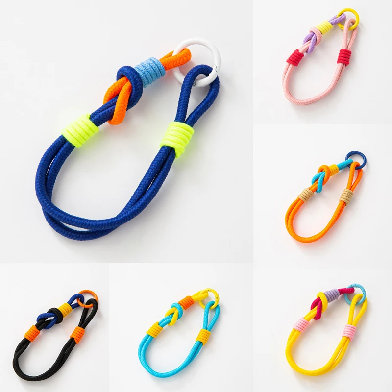 Stylish Lanyard Fluorescent Color Phone Strap Bag Braided Strips Keycord Hanging Trousers Accessories Keychain Wrist Rope