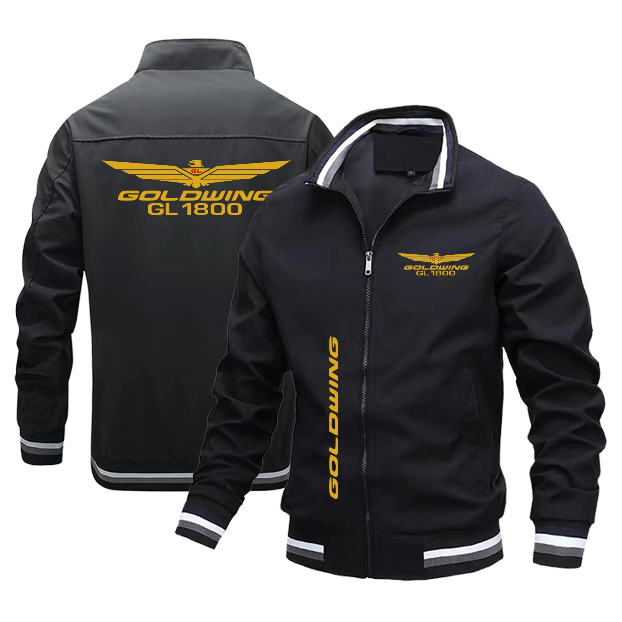 

Spring and Autumn New Gold Wings GL1800 Biker Jacket Pilot Fashion Windbreaker Leisure Baseball Suit Men's Motorcycle Clothing