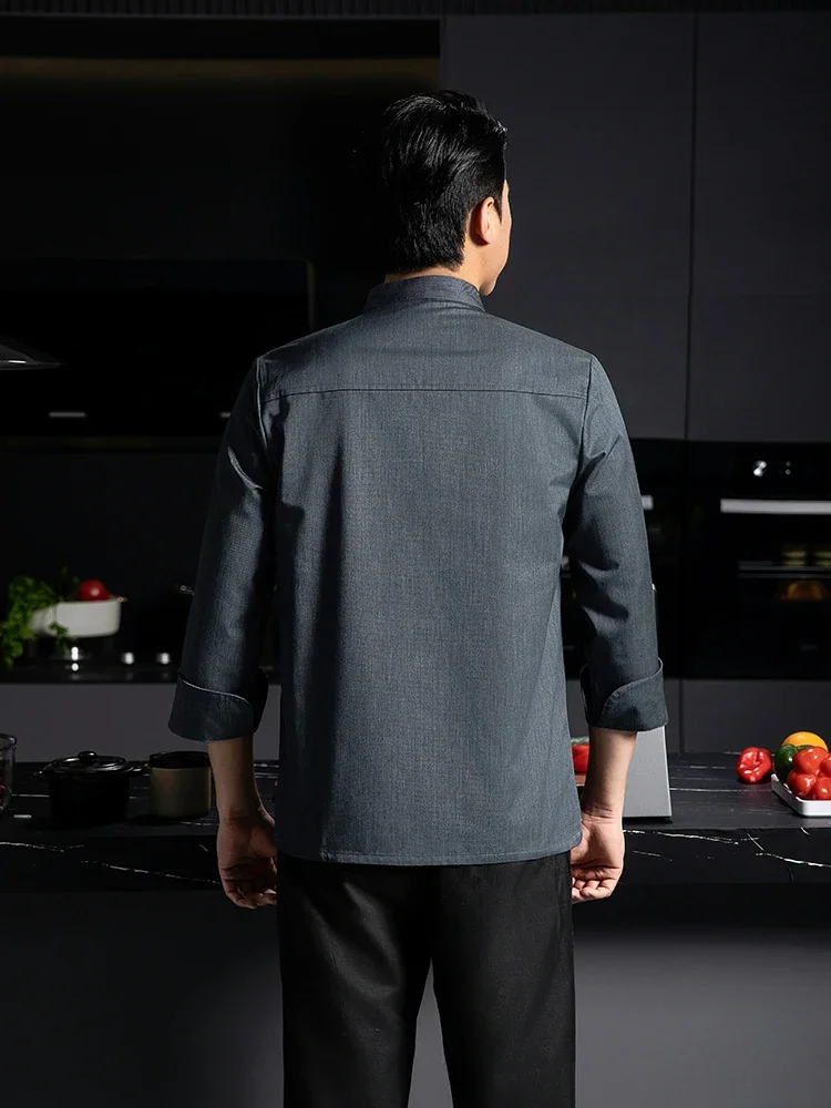 Professional Chef Shirt Premium Restaurant Kitchen Uniform Catering Cooking Jacket Cafe Work Wear Hotel Cook Outfit Baker Clothe