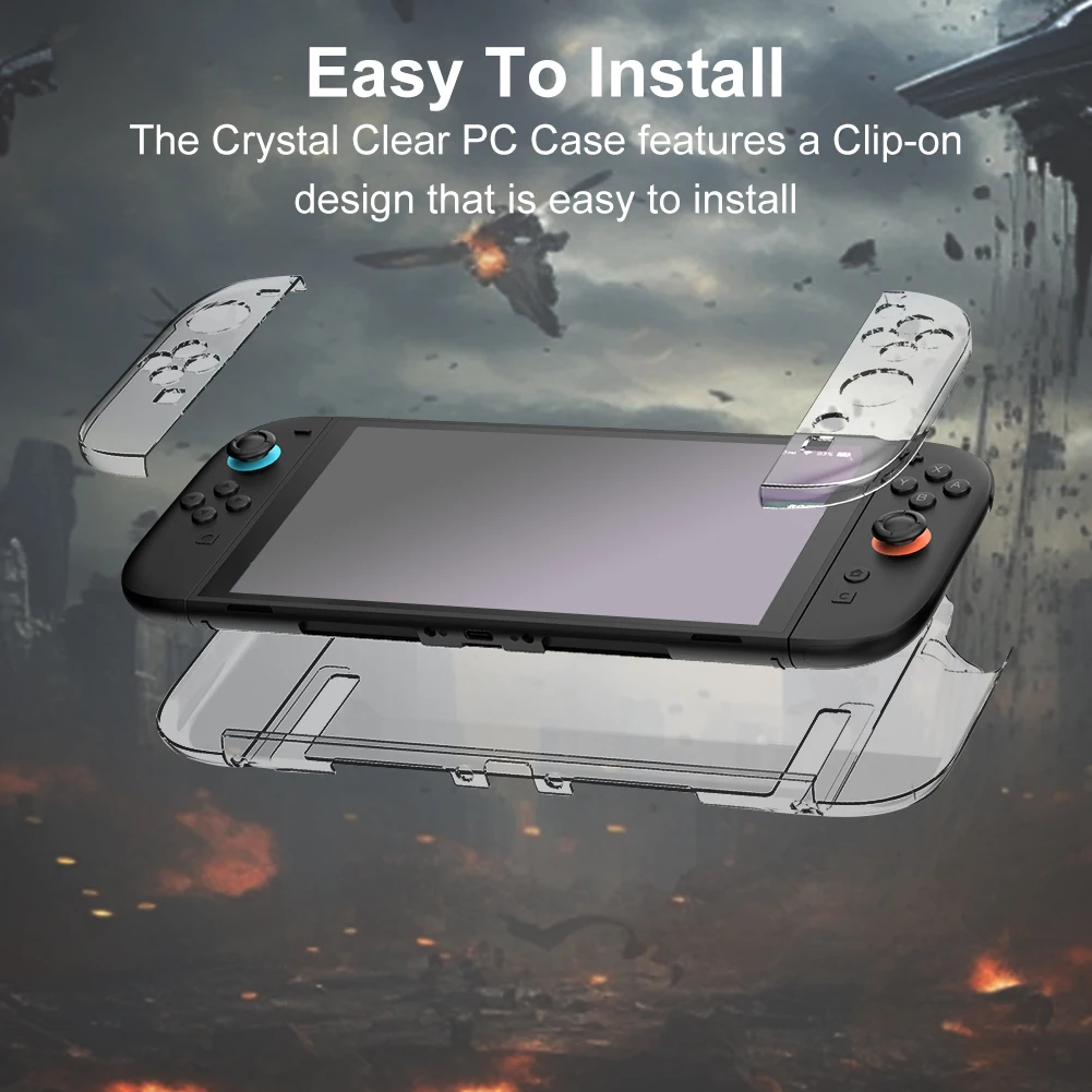 Para switch 2 split case capa transparente capa protetora capa dura acessórios do console de jogos
