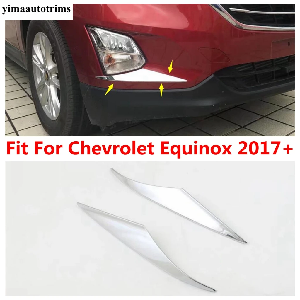 

Car Front Fog Lights Lamps Eyelid Eyebrow Decorative Sequins Cover Trim For Chevrolet Equinox 2017 - 2020 ABS Chrome Accessories