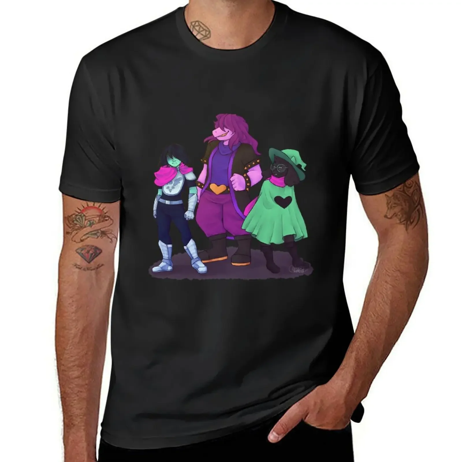 Kris Ralsei and Susie - Deltarune T-Shirt summer clothes graphics blacks anime tshirt men clothes