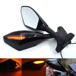 Universal Motorcycle Rearview Mirror with/LED Turn Signal For BMW S1000RR K1200S R1200ST K1600 HP2 Sport F800GT F800ST HP4