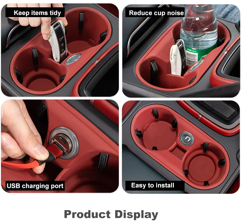 Silikon Auto Tasse Halter Für Porsche Cayenne Macan Center Konsole Flasche Halter Einsatz Anti Slip Trinken Organizer Auto Zubehör – Detail 9