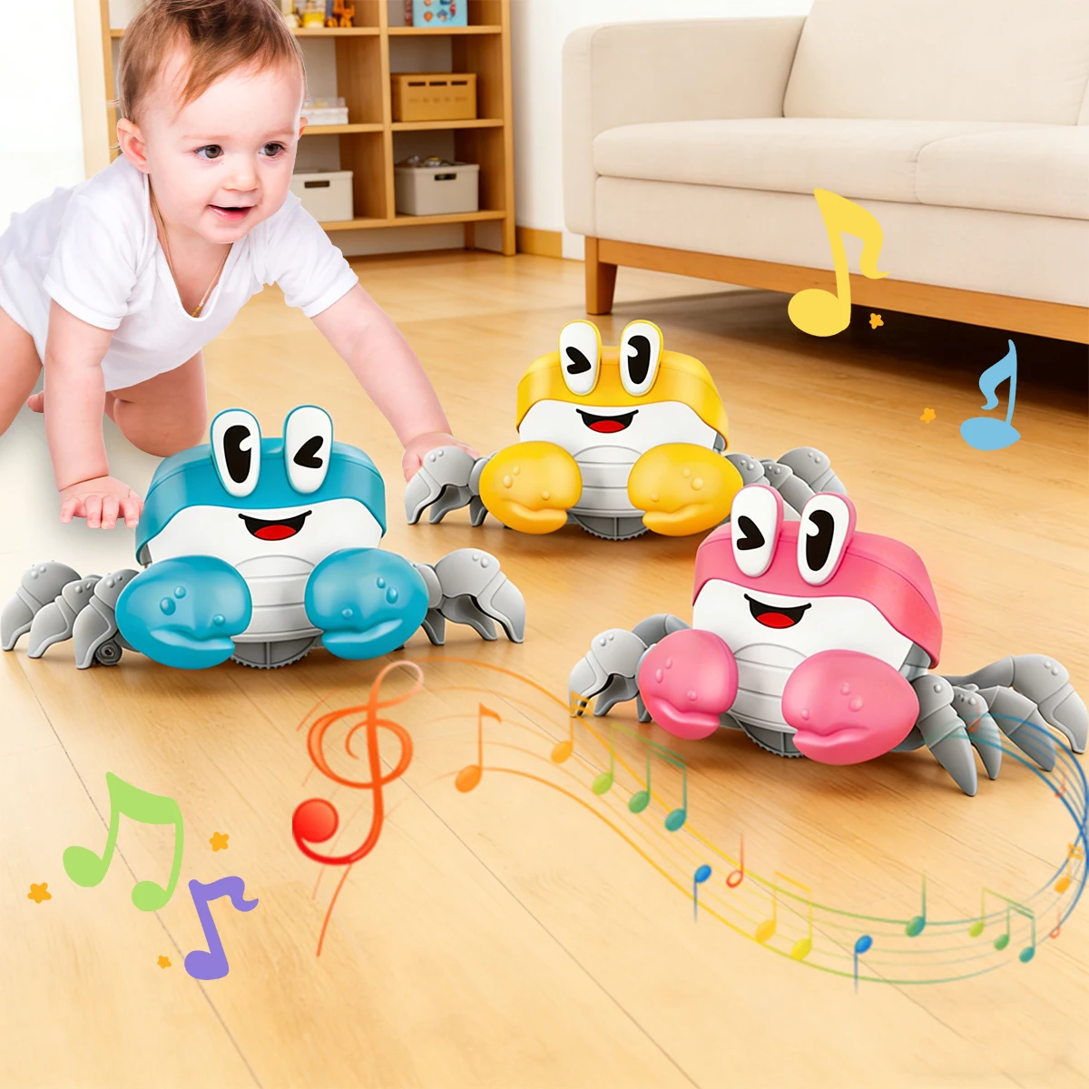 

Музыкальная танцующая игрушка-краб для детей, интерактивная электрическая игрушка-краб для малышей, убегающий краб, подарки для малышей