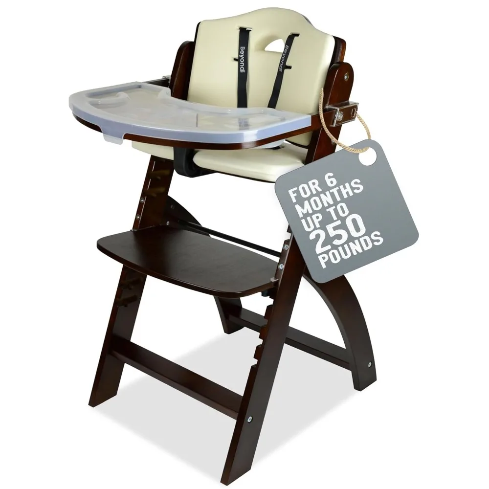 Junior Wooden High Chair with Tray. The Perfect Adjustable Baby Highchair Solution for Your Babies and Toddlers or as a