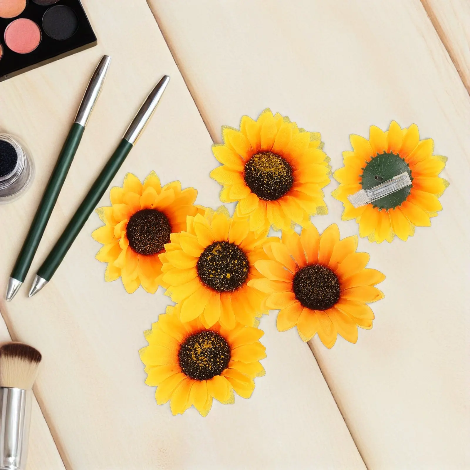 

6Pcs Sunflower Hair Clip Set Stylish Elegant Duck Clips for Wedding Party Daily Fashion Bang Clip Hair Accessories