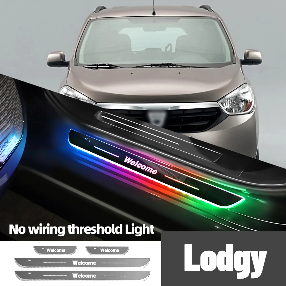 

For Dacia Lodgy 2012-2023 2016 2018 2020 2022 Car Door Sill Light Customized Logo LED Welcome Threshold Pedal Lamp Accessories