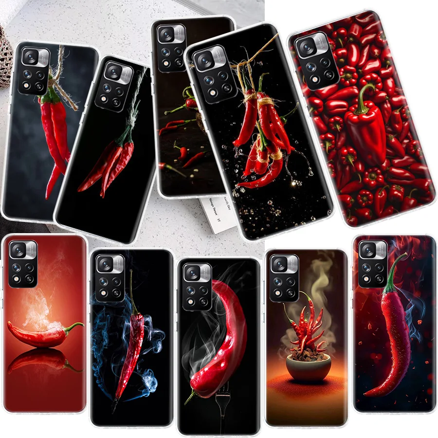 Taste The Flavor of Chili Peppers Phone Case For Xiaomi X3 X4 F4 GT NFC X5 X6 X7 Pro 5G M3 M4 M5 M5S Mi F6 F5 F3 F2 Pro F1 Cover