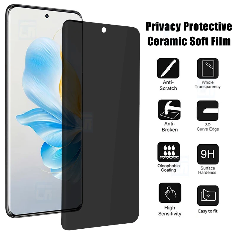 

3D Curved Ceramic Privacy Screen Protector For Honor 100 90 80 70 60 50 Pro Plus Anti-Spy Soft Film For Honor Magic 6 5 Lite X9B