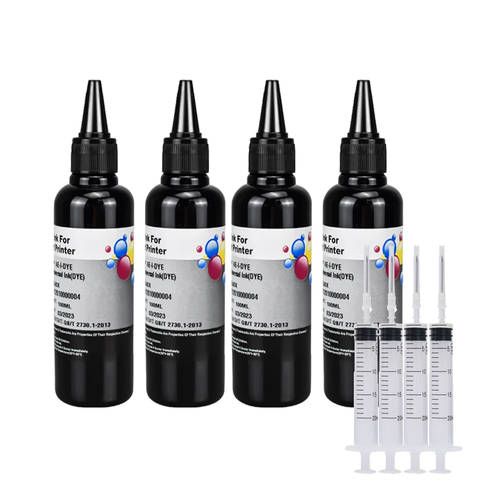 Pack de 4 recharges universel pour cartouche - compatible GENER'INK - cyan, magenta, jaune - 3 encres 1 solvant Pas Cher | Bureau Vallée