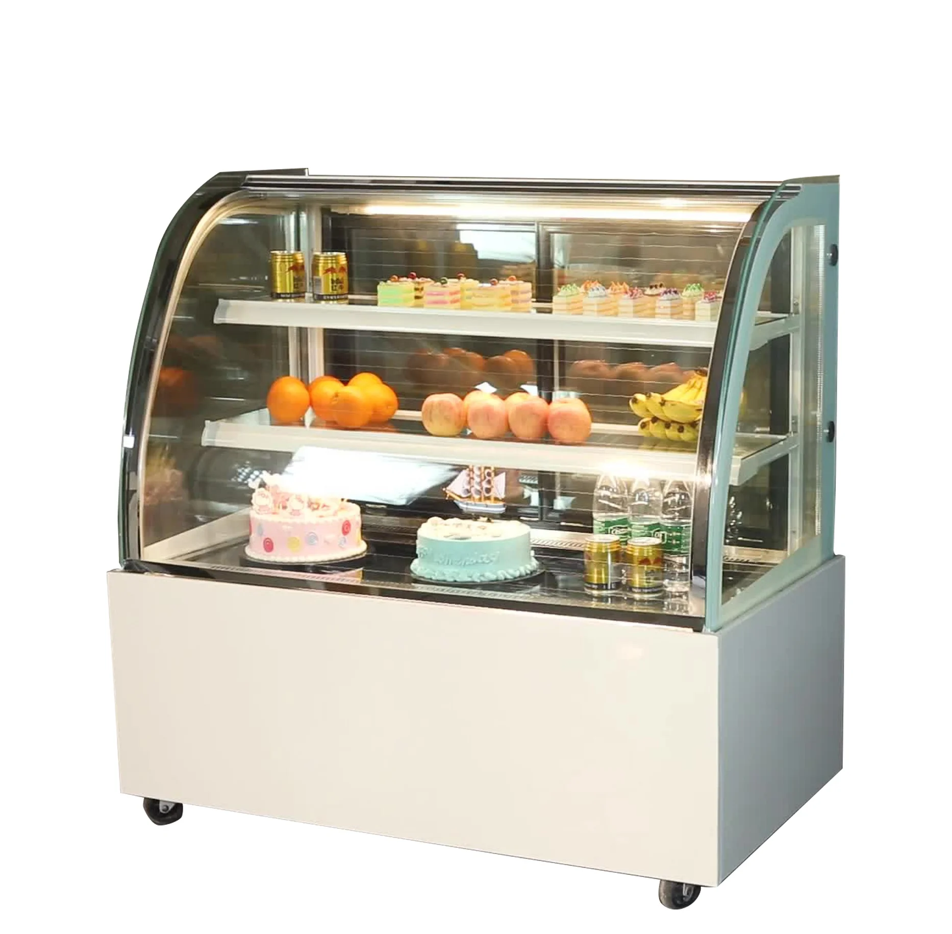 

Supermarket Counter Display Cooler Showcase For Cake Open Door Type With Compressor Refrigerated Fridge Display Freezer