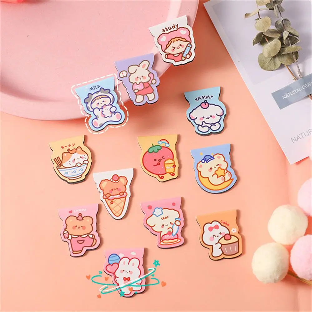 ins Office School Supplies Student Stationery Bear Rabbit Page Folder Kawaii Paper Clips Page Bookmark Magnetic Bookmarks