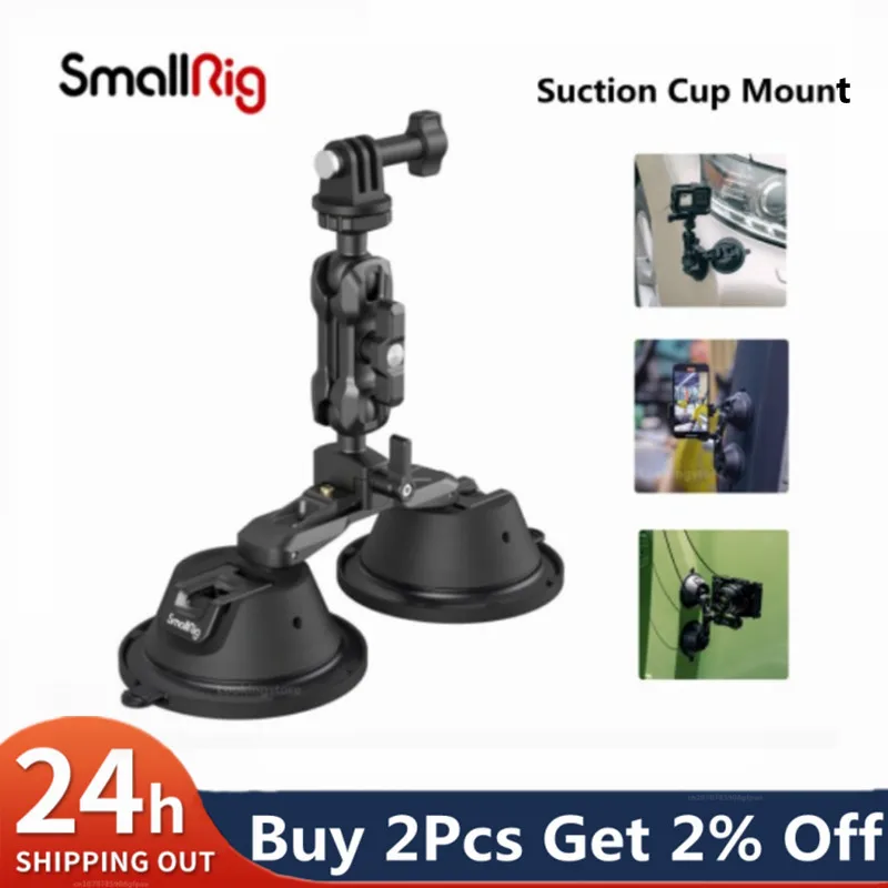 SmallRig Suction Cup Mount for GoPro Action Camera Holder on Car Window for Sony DLSR Vehicle Shooting Vlogging Tool 3566