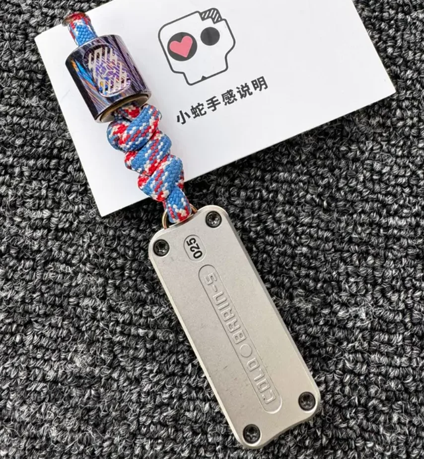 Used EDC Brain pain small snake push button+matrix Timascus scroll pendant Fidget Slider Decompression toy