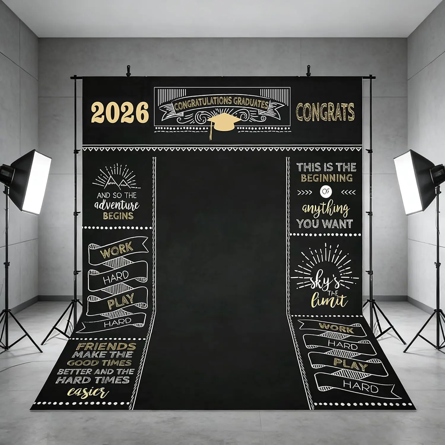 

Фон для выпускного 5x7 футов - Фон для выпускной вечеринки 2026 года, Фон для фотосессии выпускников с поздравительной надписью