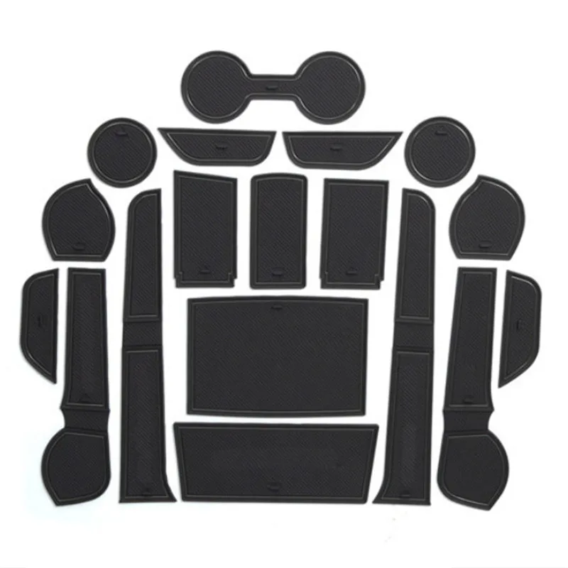 Car Accessories For Toyota Hilux SR5 4X4 4DR Revo Hi-Rider 2015-2021 Interior Door Gate Slot Pad Water Cup Non-Slip Rubber Mat