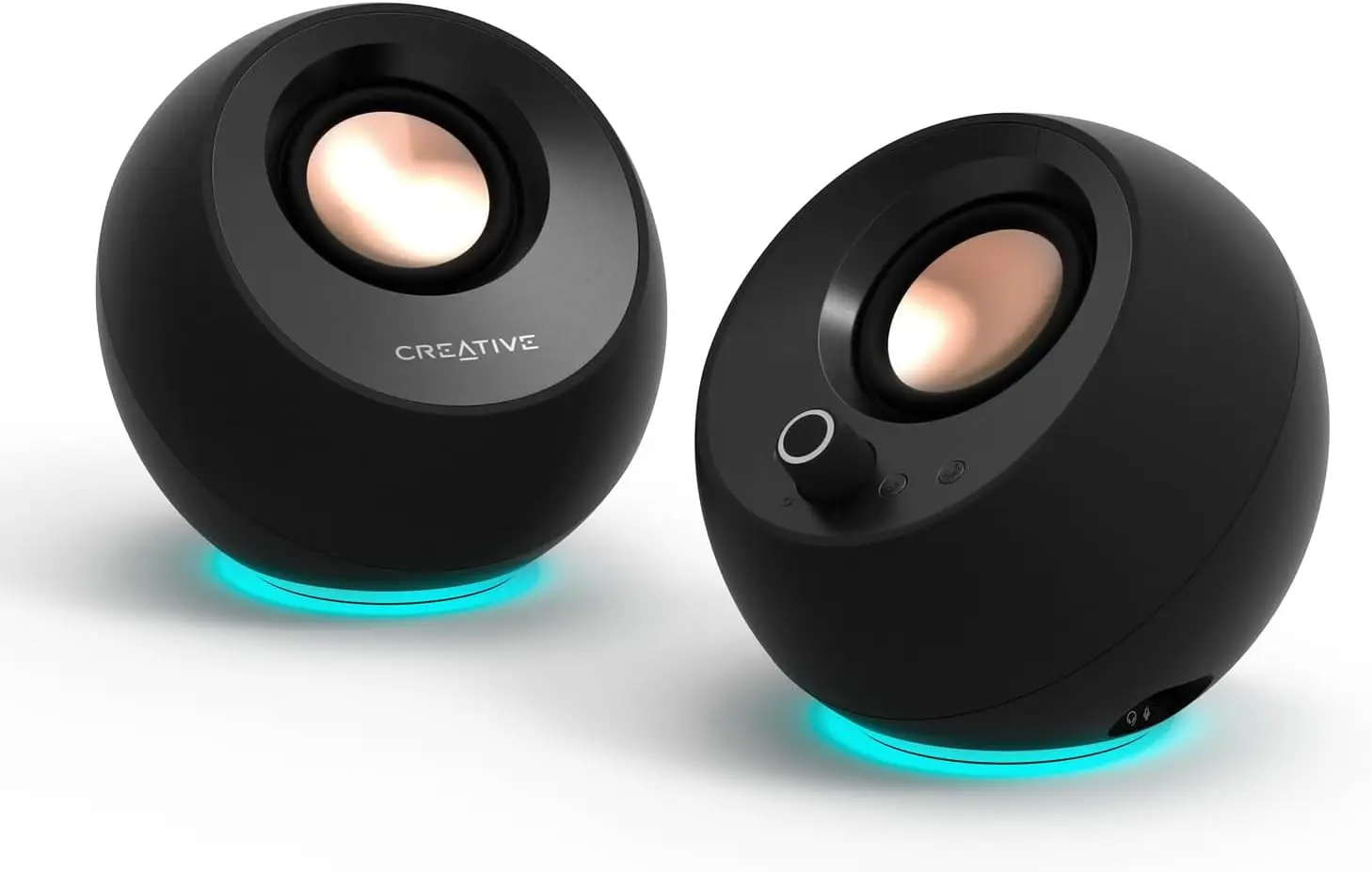 

Minimalist 2.0 USB-C Computer Speakers with Bluetooth, RGB Lighting, Clear Sound for PC and Mac