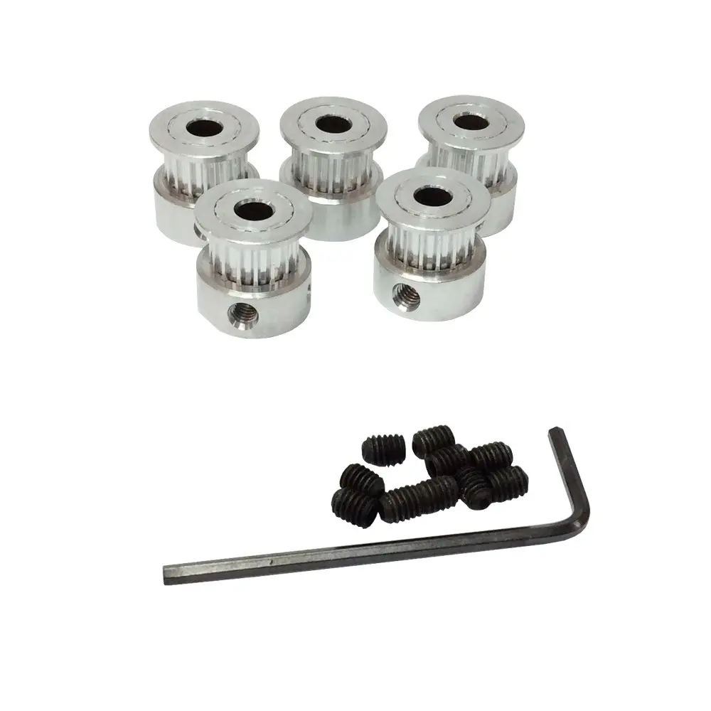 

3D Printer Parts T2.5 Aluminum Timing Pulley 16 Teeth 5mm Bore Pitch 2.5mm Pack of 5pcs