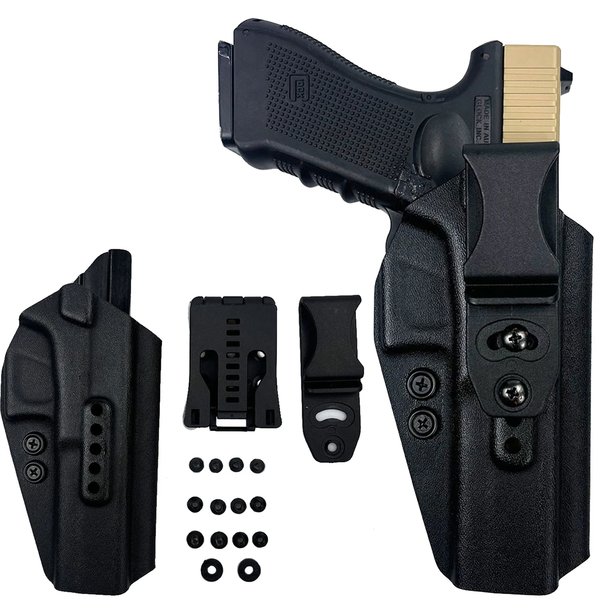 

Tactical Pistol Gun Holster for Glock G17 19 25 Multi Internal External Dual-Hang Adjustable Handgun Stand for Hunting Shooting