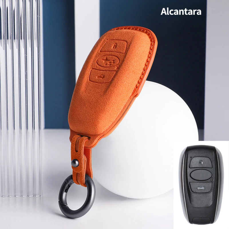 3 / 4 Buttons Case Smart Remote Key Fob Shell Cover for Subaru BRZ Crosstrek Forester Impreza Legacy Outback Ascent suede view 3