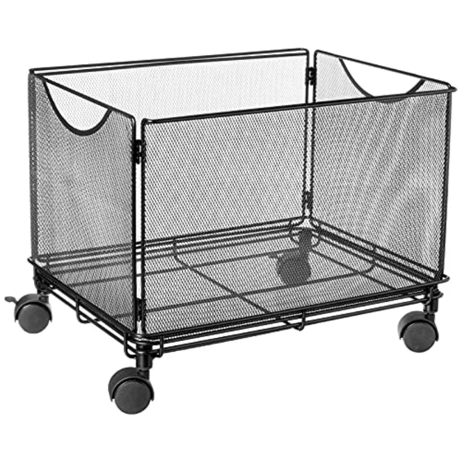 

Onyx Rolling Cart Desktop Tub File Fits Letter-Size Hanging Folders Collapsible Desk Organizer Durable Steel Mesh Construction