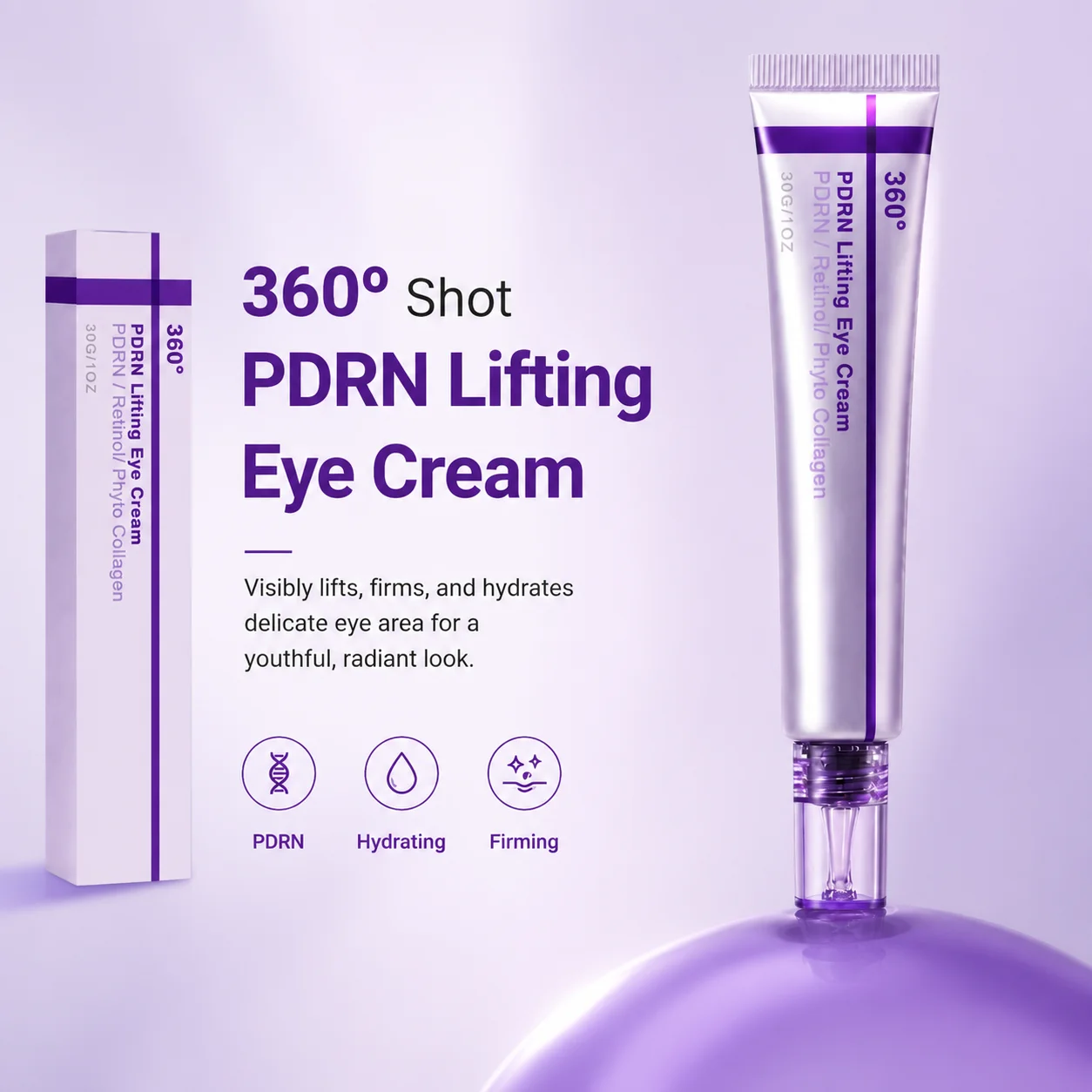 Korean Shot PDRN Eye Cream With Retinol Collagen,Targets Wrinkles Dark Circles Smooth Under Eyes Bag Firming Lifting Eye Contour