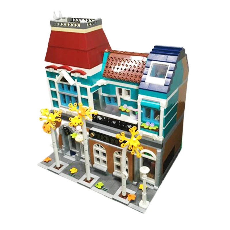 Serie de arquitectura Street View MOC-57581, modelo de librería, bloques de construcción personalizados DIY, rompecabezas de alta dificultad para niños, juguetes de ladrillos