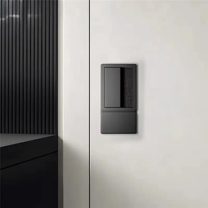 AFOURT-Minimalistischer Flachschloss-Türgriff für Innenräume, Schlafzimmer, Schwarz – Detail 3
