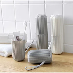 Travel Portable Toothbrush Cup Bathroom Toothpaste Holder Storage Case Box Organizer Travel Toiletries Storage Cup New Creative