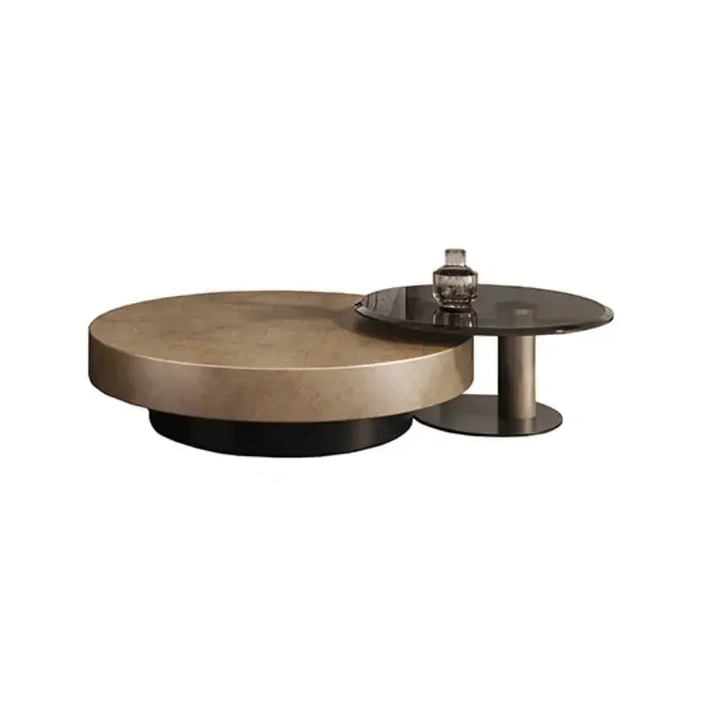 Designer Stainless Coffee Tables European Luxury Round Tea Table Living Room Furniture Italian Tempered Glass Furniture Home image 6
