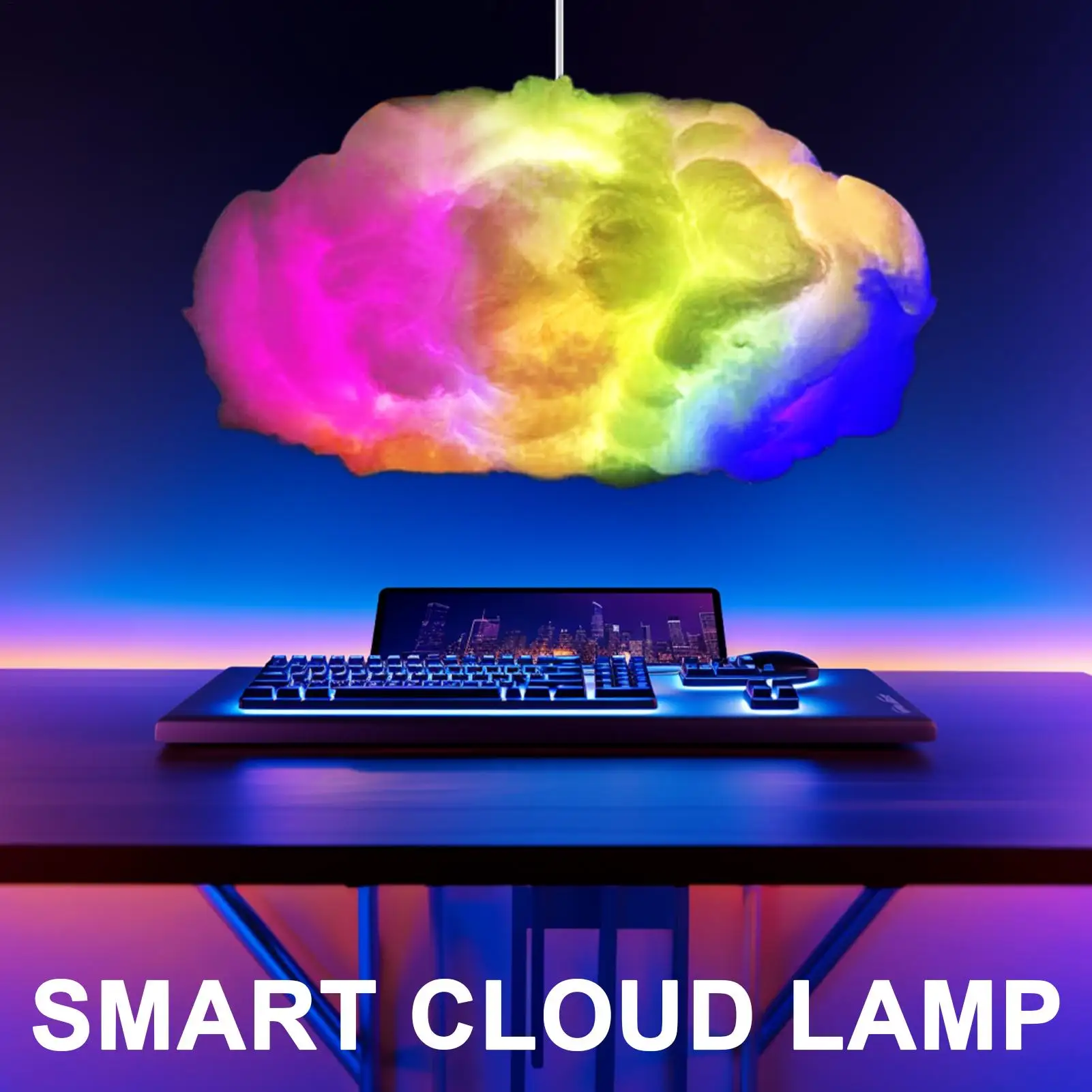 

Cloud Pendant Light Remote Control Cartoon Cloud Lamp Multi-Functional Adjustable Nursery Lighting Accessories For Teen Adults