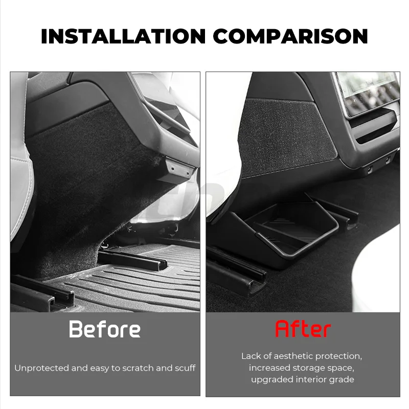 Futhope Rear Air Outlet Storage Box for Tesla Model 3 Highland Mobile Phone Storage Anti Kick Decoration