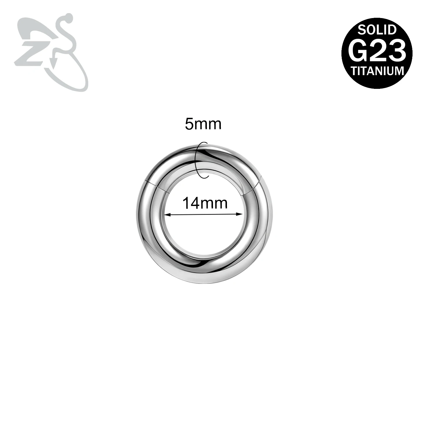 ZS 1PC G23 Titan Creolen für Frauen Silber Überzogene Kreis Ohrring Große Gauge Seputm Nasenring 2/4/6/8/10/12G Punk Ohrring