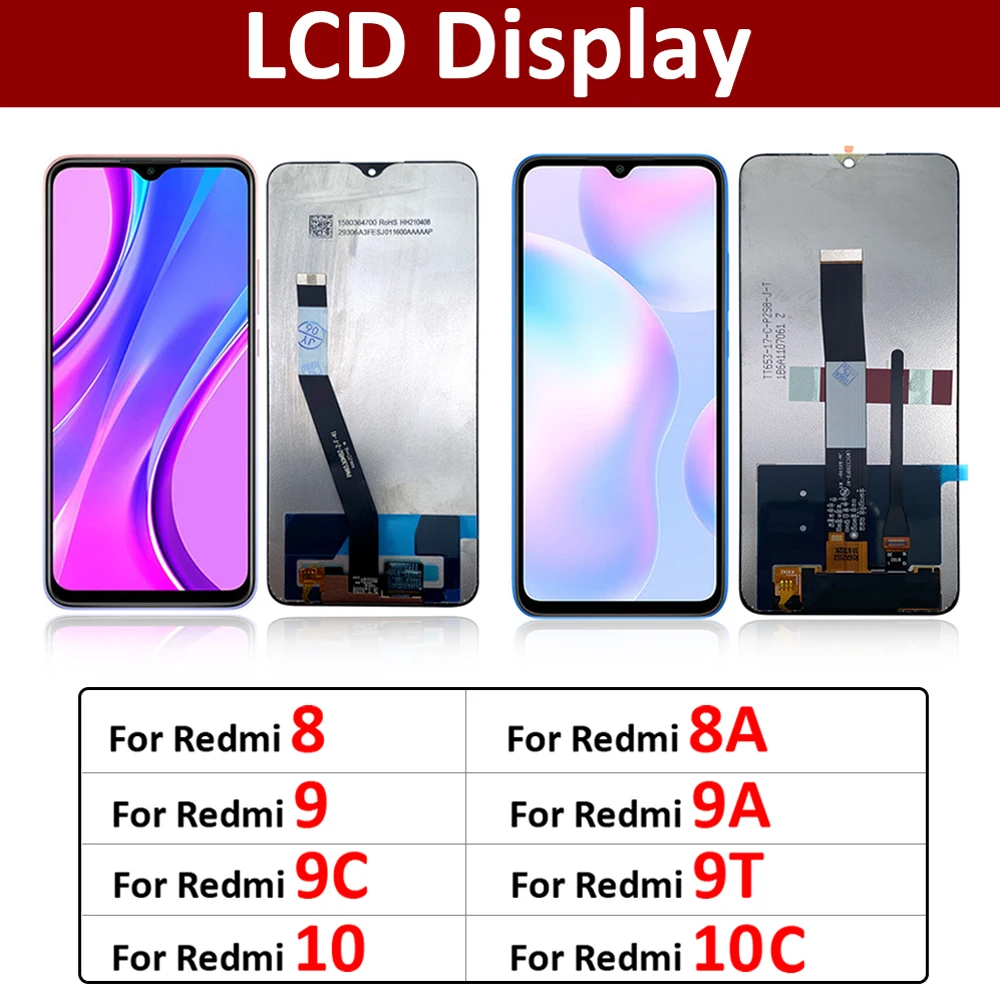 

5Pcs/Lot LCD Screen For Redmi 7 8 8A 9 9A 9C 9T 10 Prime 10C LCD Display Touch Screen Digitizer Panel Assembly Replacement Parts