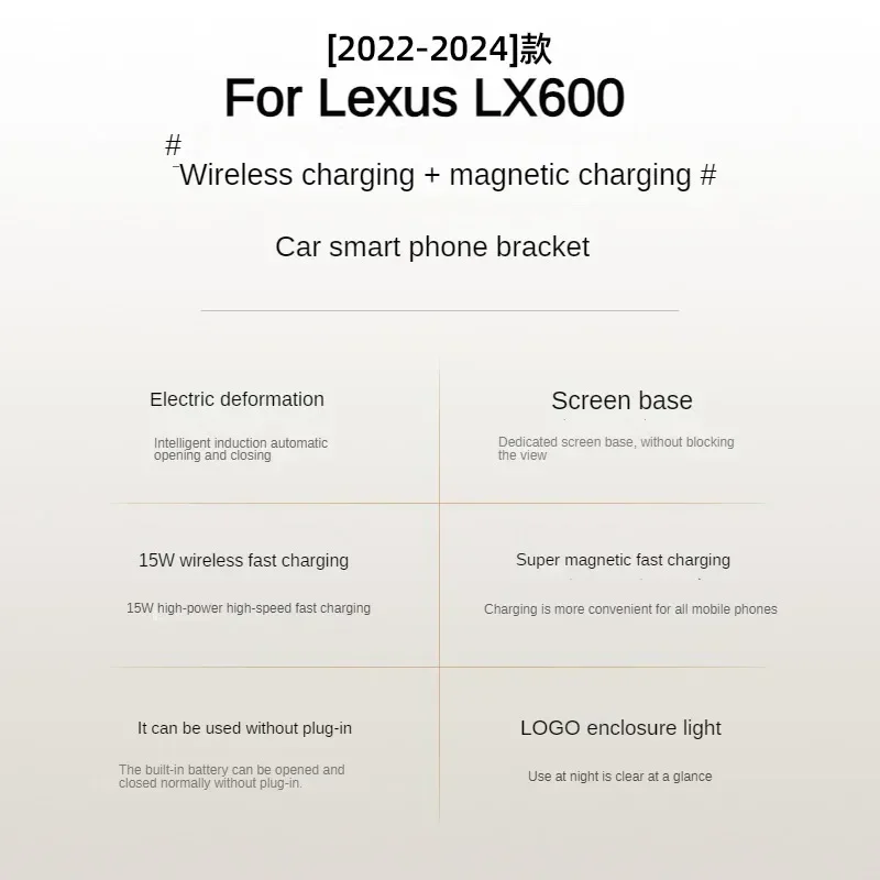 2022-2024 لكزس LX600 حامل هاتف شاشة السيارة شاحن لاسلكي الملاحة تعديل الداخلية