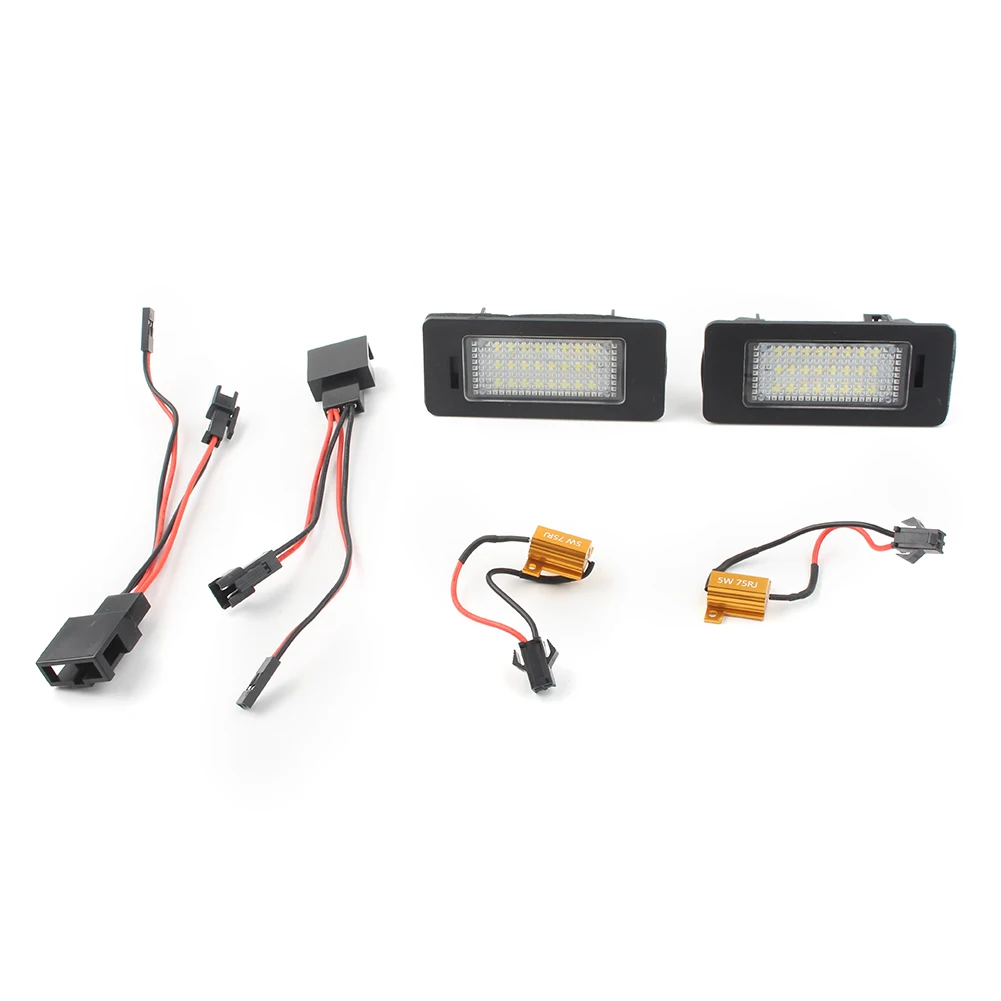 Luz LED para matrícula con decodificador, 2 uds., para Porsche Cayenne 955 957 y VW Golf MK6 Jetta Passat Touareg Touran 2011-up