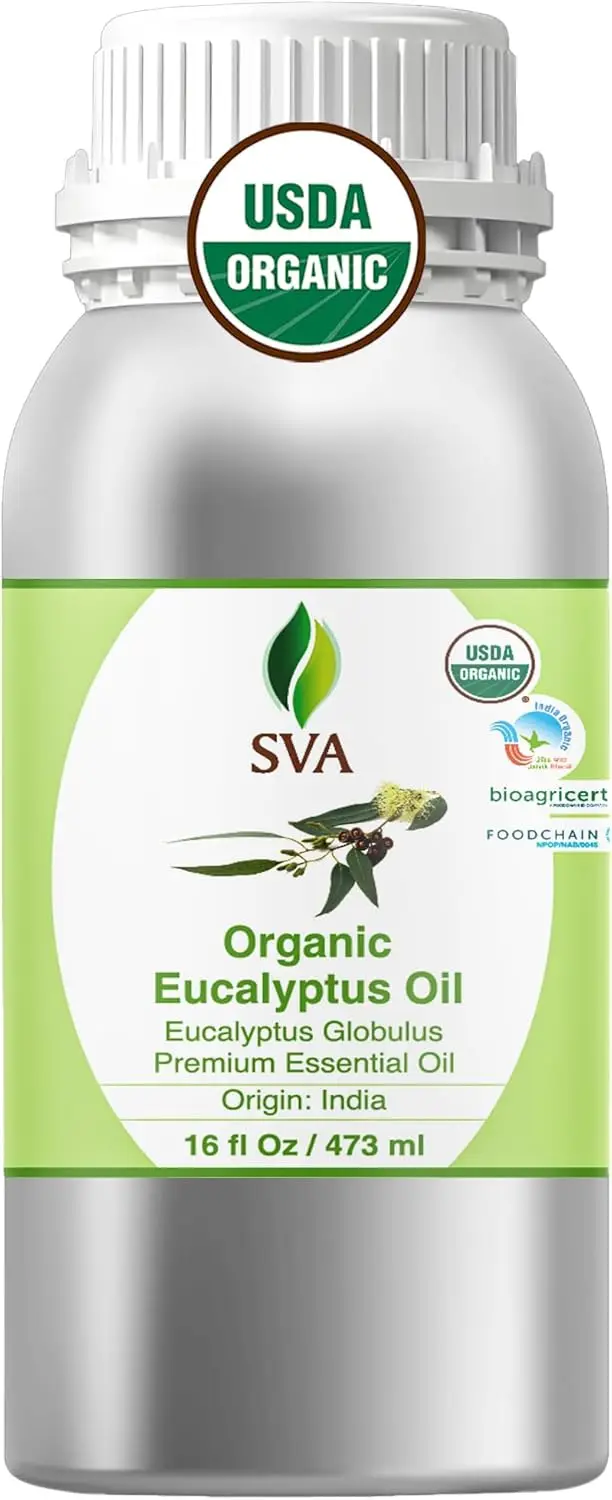 

Органическое эфирное масло эвкалипта, 16 жидких унций, 100% натуральное, для ухода за волосами и кожей, для диффузоров и ароматерапии