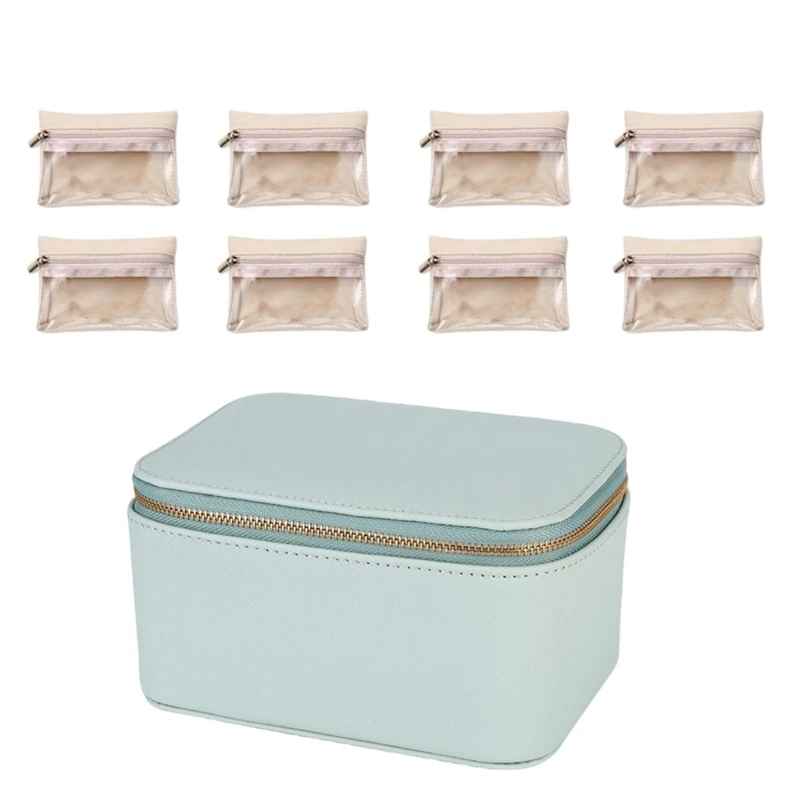 Jewelry Box with 8 Small Bag PU Leather Jewelry Bag for Gifting and Travels Drop shipping