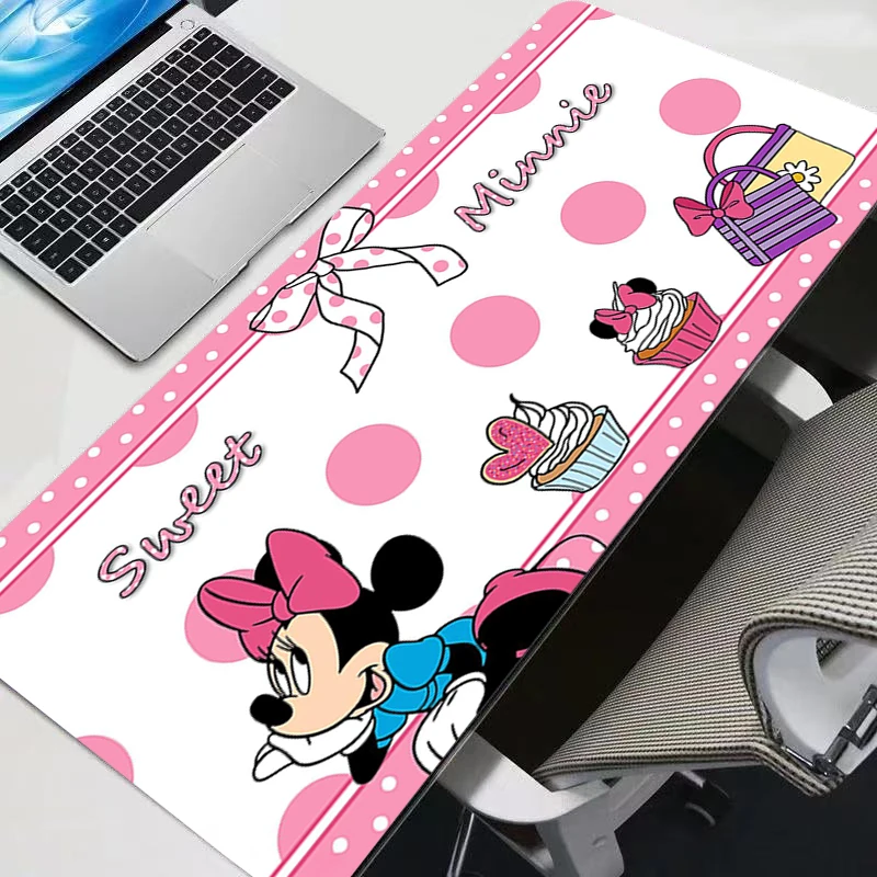 Gaming mouse pad mickey e minnie kawaii grande anime computador gamer mesa mouse tapete para cs go escritório portátil kawaii mousepad