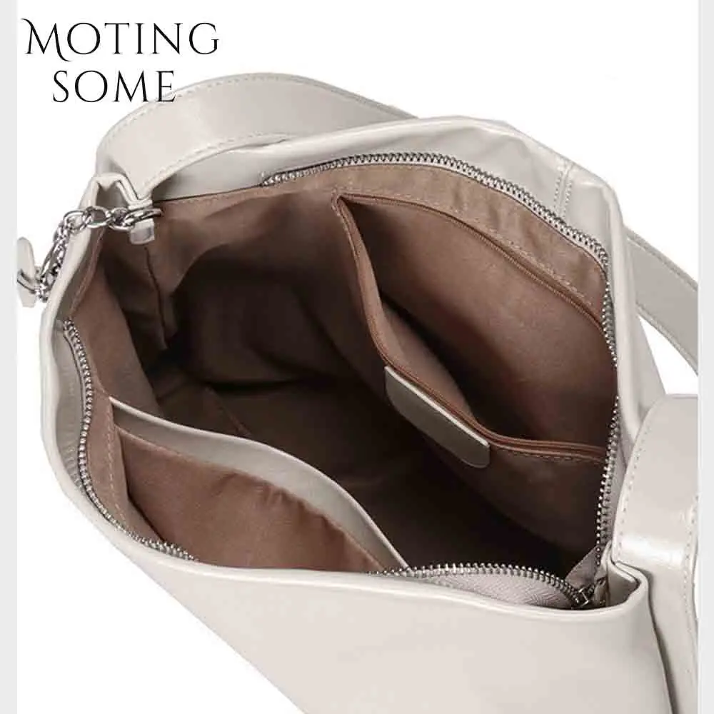 Motingsome Fashion Simply Woman Bag High Quality Oil Wax Cow Leather Large Capacity Shoulder Handbag and Purses Casual Tote 2024