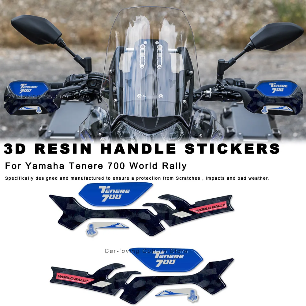 Etiqueta protetora impermeável para motocicleta, 3D Handle adesivo para Yamaha Tenere 700, World Rally