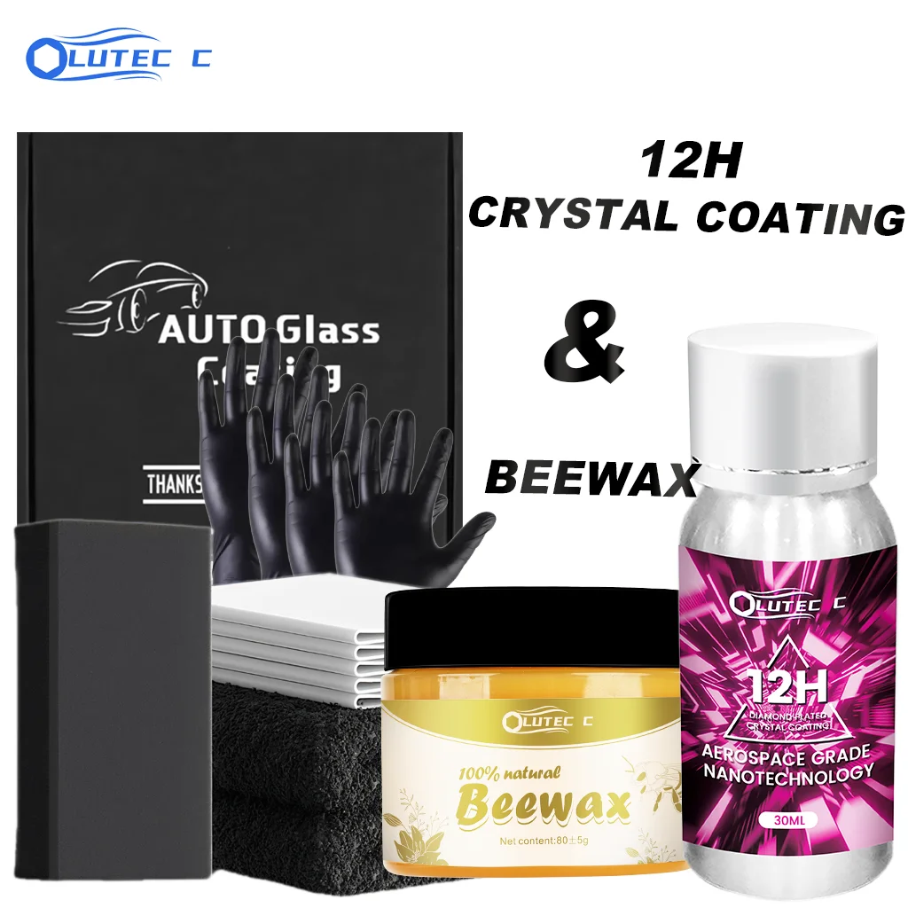 

12H керамическое покрытие 30 мл + пчелиный воск 80 г, средство для снятия автомобильного полировки и царапин, стойкий блеск, защита краски для всех автомобилей
