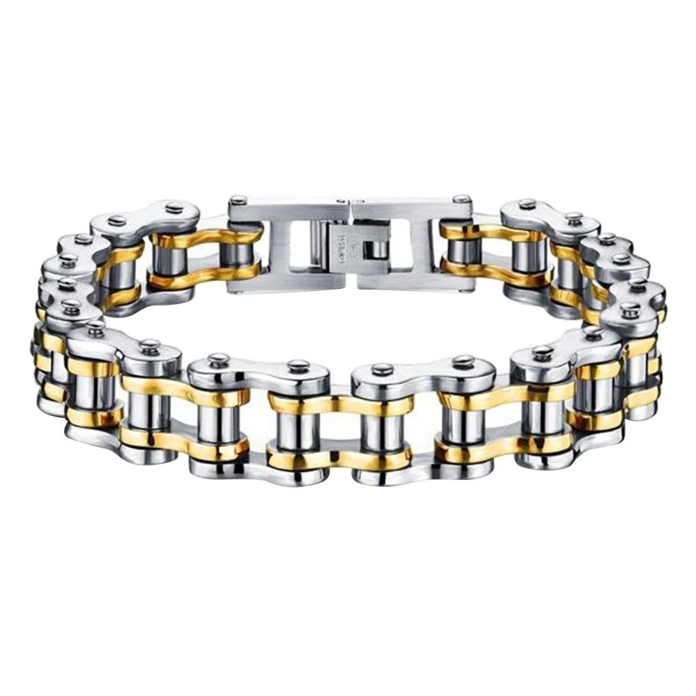 

Large Motorcycle Link Chain Titanium Steel Bracelet Men Biker Durable Tarnish Resistant Oxidation Proof Heavy Duty Cool Gift