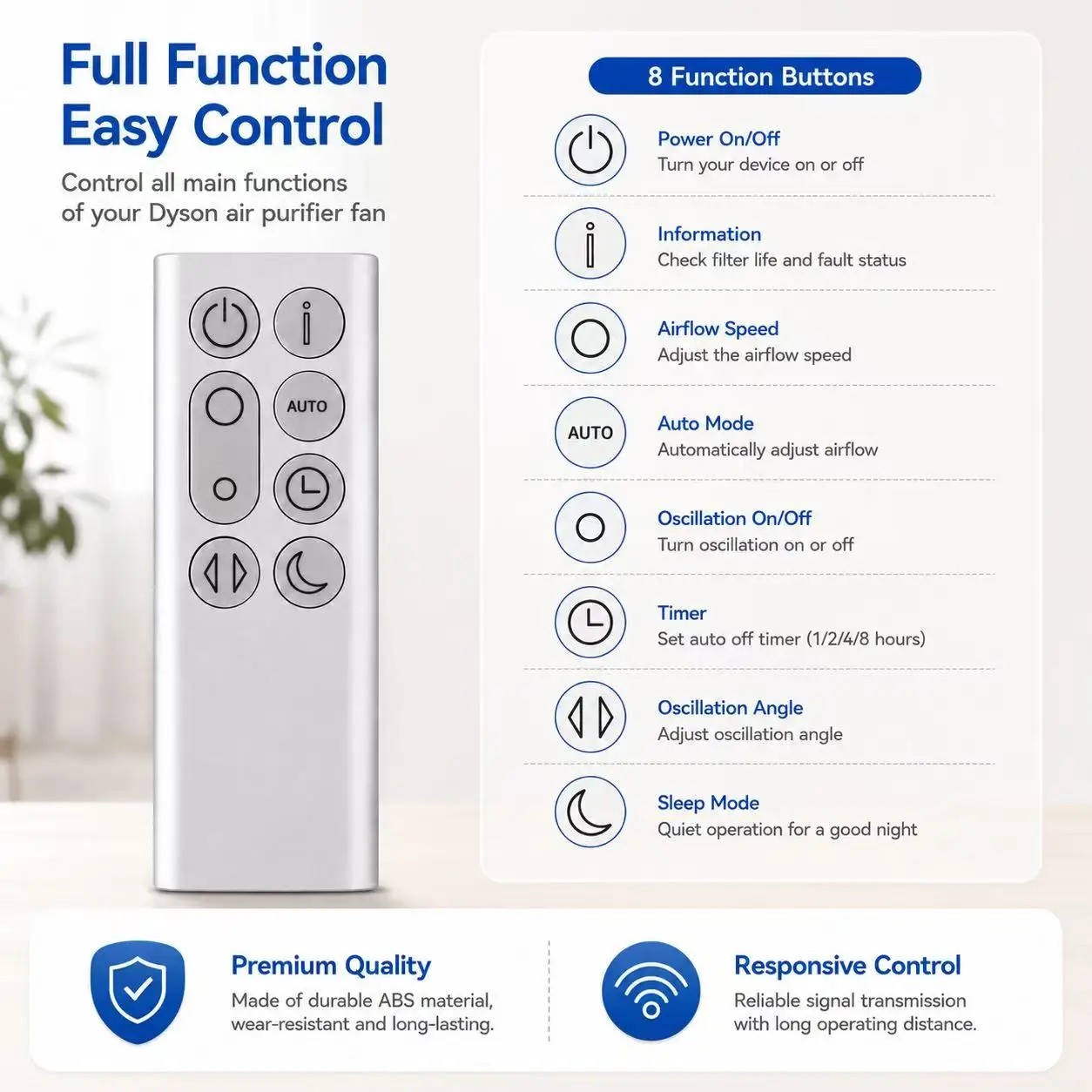 TP05 PH01 DN Replacement Remote Control, Compatible with Dyson Pure Cool Air Purifier Fan view 6