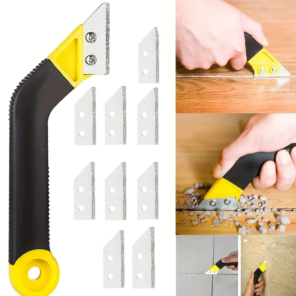 Couteau de nettoyage pour joints de carrelage mural et de sol, grattoir à joint, lame pour découpe de particules cassées et de copeaux de céramique