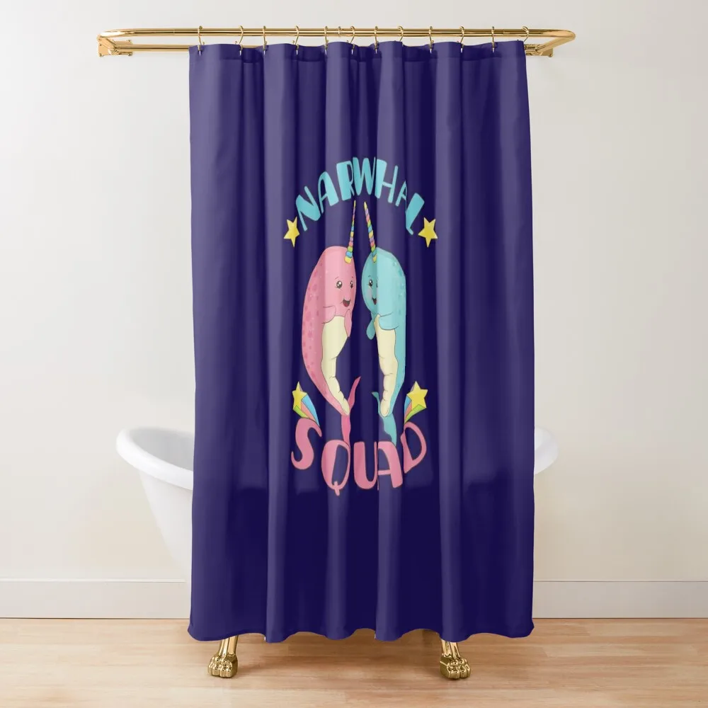 

Narwhal Squad Shower Curtain For Shower Shower Waterproof Bathroom Set Accessories For And Services Curtain
