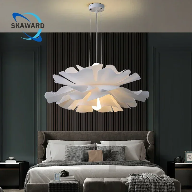 

Modern Acrylic Flower Chandelier Multi-layer LED Pendant Lamp for Dining Room Bedroom Study Creative Indoor Lighting Fixture